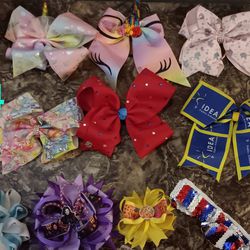 Hair Bows Some From Jojo July 4 , Unicorn,  Cupcakes,  Idea, Frozen, Shopkins Different Prices Ask Me  Or All For 15