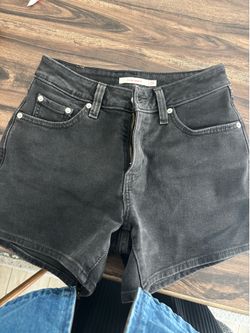 Levi's 501 A-Line black denim shorts womens 25