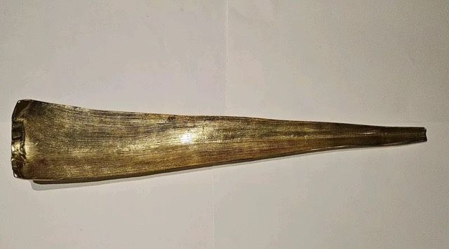 Michael Aram Royal Palm Leaf Figurine gold tone vintage aluminum