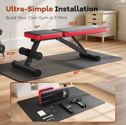 Like New Adjustable Weight Bench – 660 lb Capacity – Folding