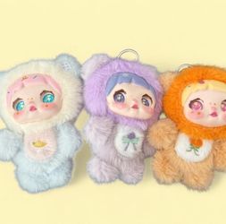 Cute Plush Doll Keychains Set of 3