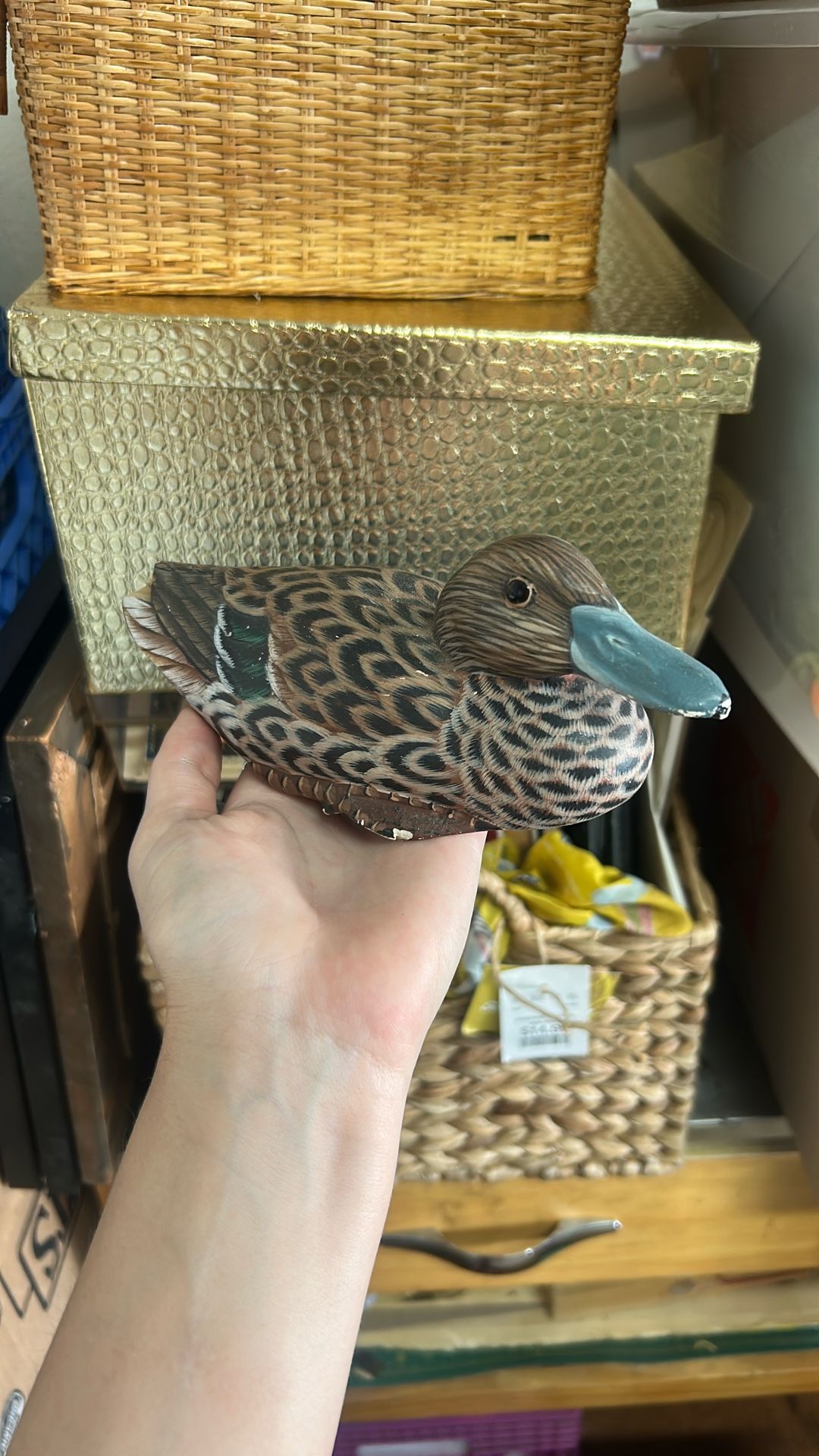 Cute Vintage Decoy Mallard Duck Carving 
