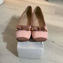 Pink Quilted Bow Ballet Flats