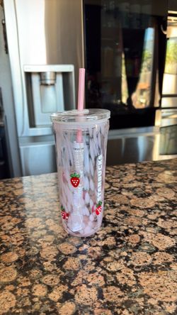 STARBUCKS Pink Drink Strawberry  Summer 2026 16 Oz  Cold Glass Tumbler