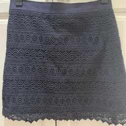 Loft Navy Lace Skirt 8