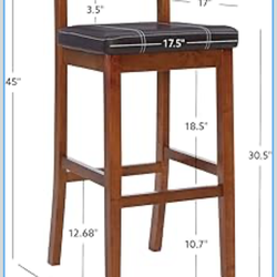 Linon Home Decor Milano Bar Stool, 30 imch open box