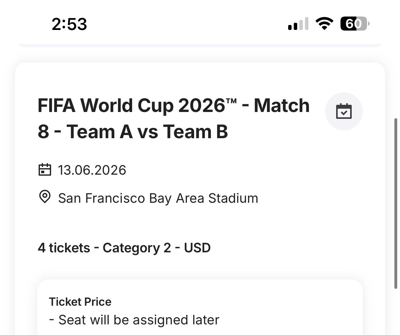 World Cup 4 Tickets