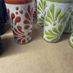 Tequileros De Barro! Cielito Lindo Style Shot Glasses!! Each One 