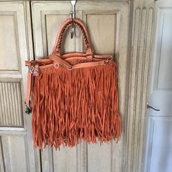 Orange Fringe Purse 