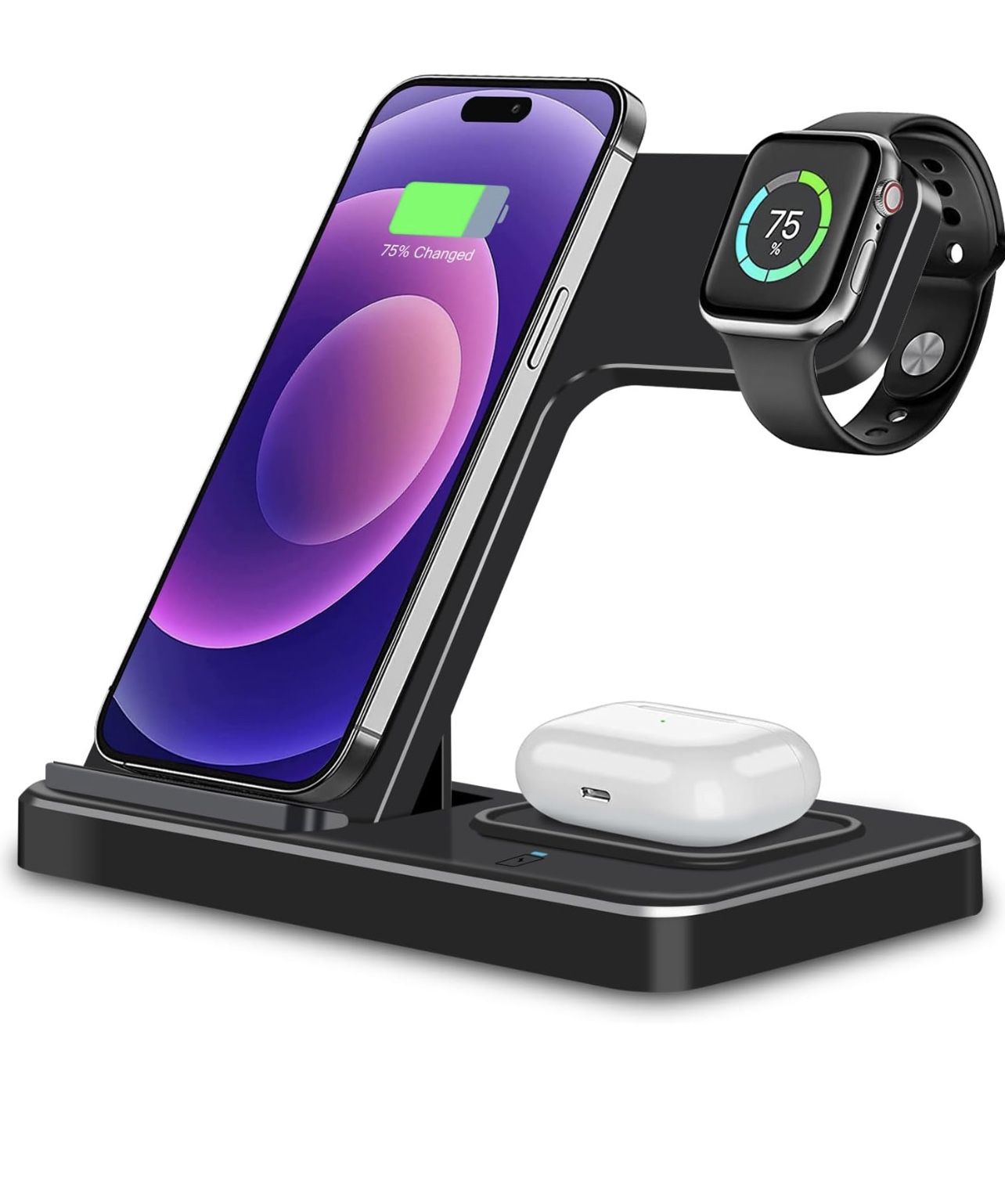 Wireless Charging Station Multiple Devices: 3-in-1 Phone Fast Multi Charger Stand for Apple Products iPhone 14 13 12 11 Pro Max XS XR X 8 Plus Watch 8