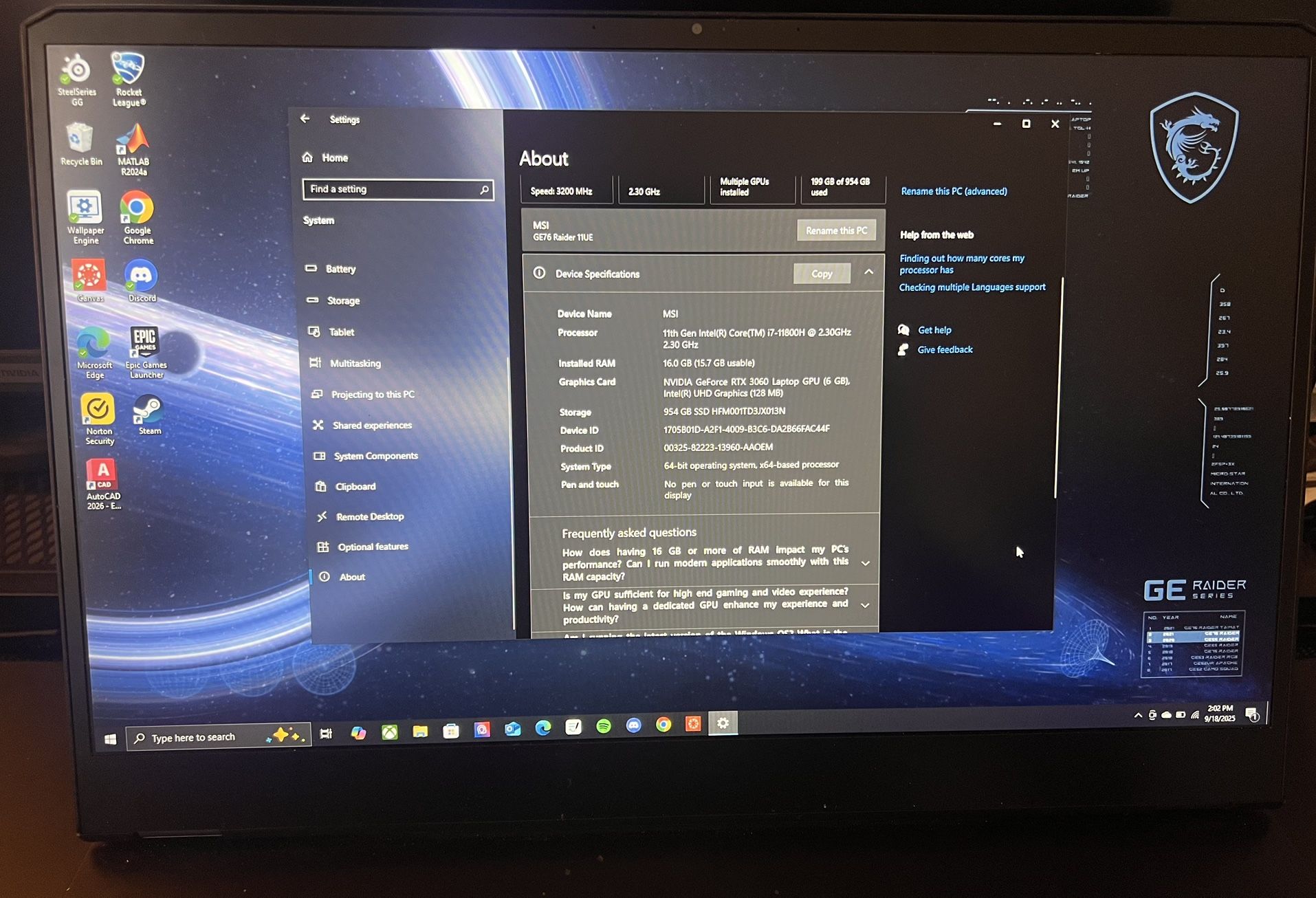 MSI GE76 Raider 