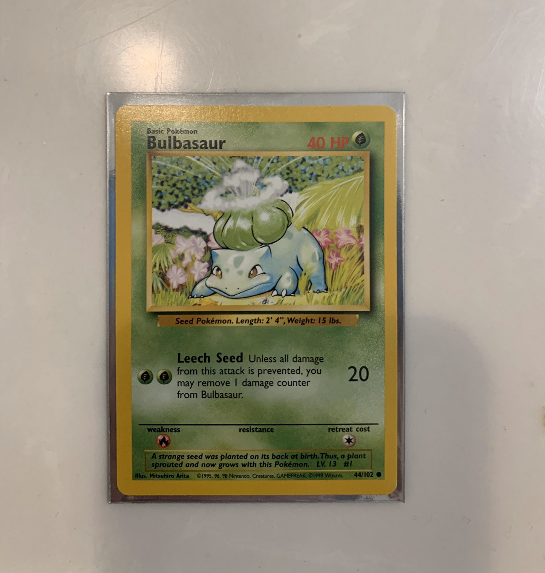BULBASAUR - 44/102 - Base Set - Pokemon Card - NM