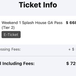 Splash House Ticket 