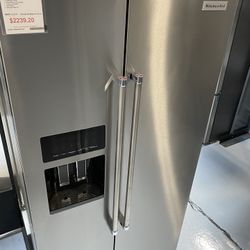 KitchenAid Stainless Steel 22.6 Cu. Ft. Counter Depth Side-by-Side Refrigerator 