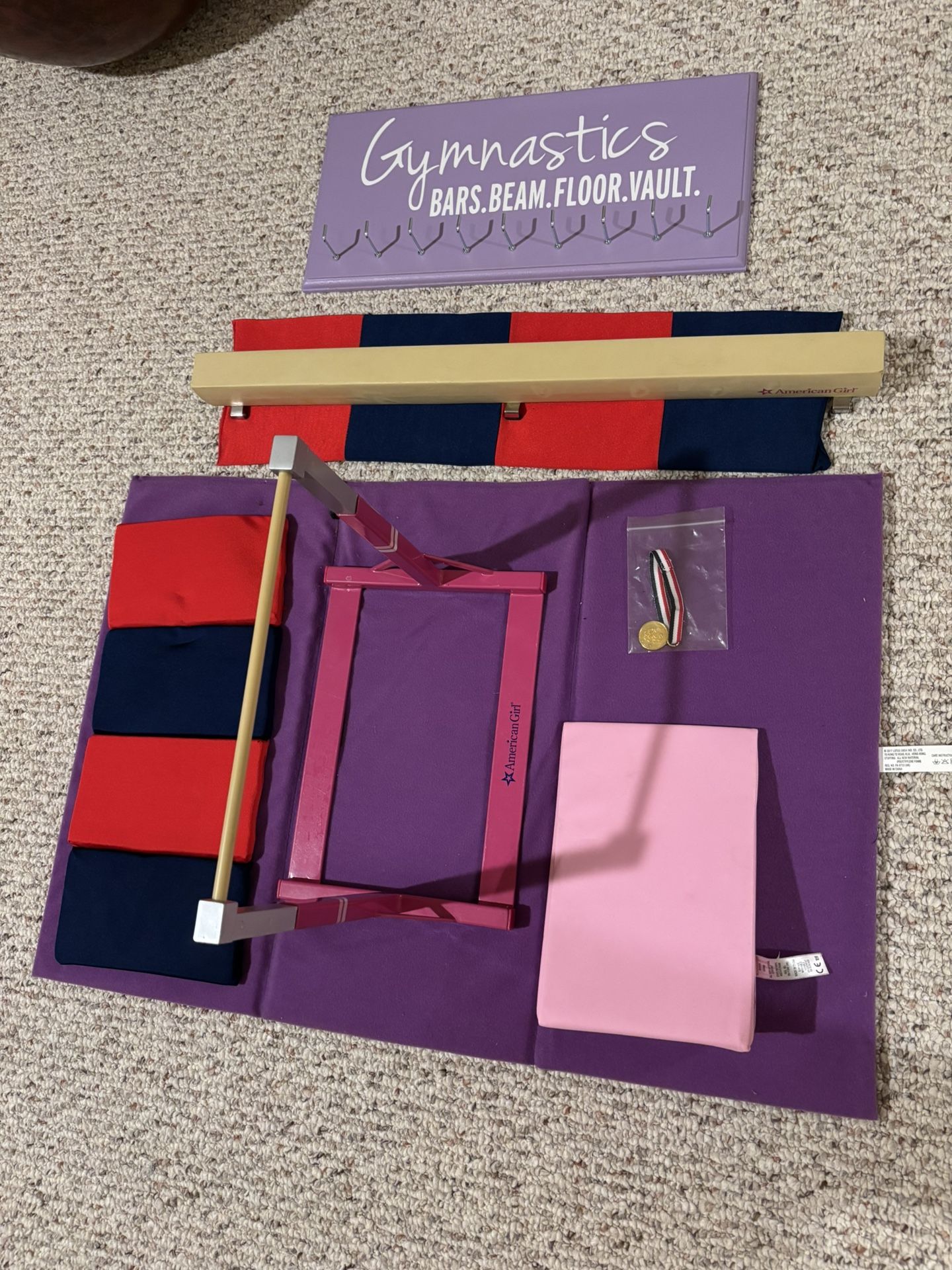 American Girl Gymnastics Set Plus Gymnastics Medal Holder