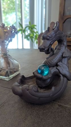 Dragon Backflow Incense Burner with Crystal Ball