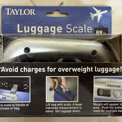 Taylor Digital Luggage Scale + Brookstone Comfort Grip Luggage Identifiers (Set)