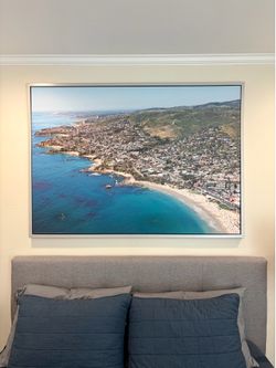 Large Framed Laguna Beach Aerial Photography Print