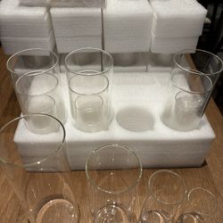 Bud Vases, Hurricane Vases, Candle Holders & Tea Lights (Barely Used)