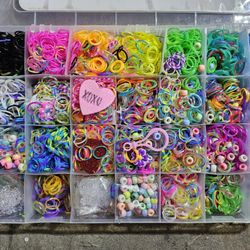 Vickid colorful friendship loom refill kids 10,000+ loom bonds included, bracelets, ring. 