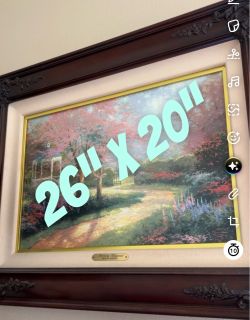 Thomas Kinkade Morning Dogwood Framed Print 26x20