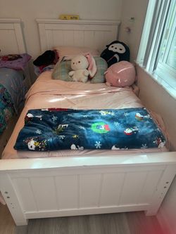 White Wood Twin Bed Frame
