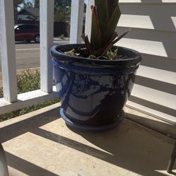 Imperfect Glazed Blue Pot