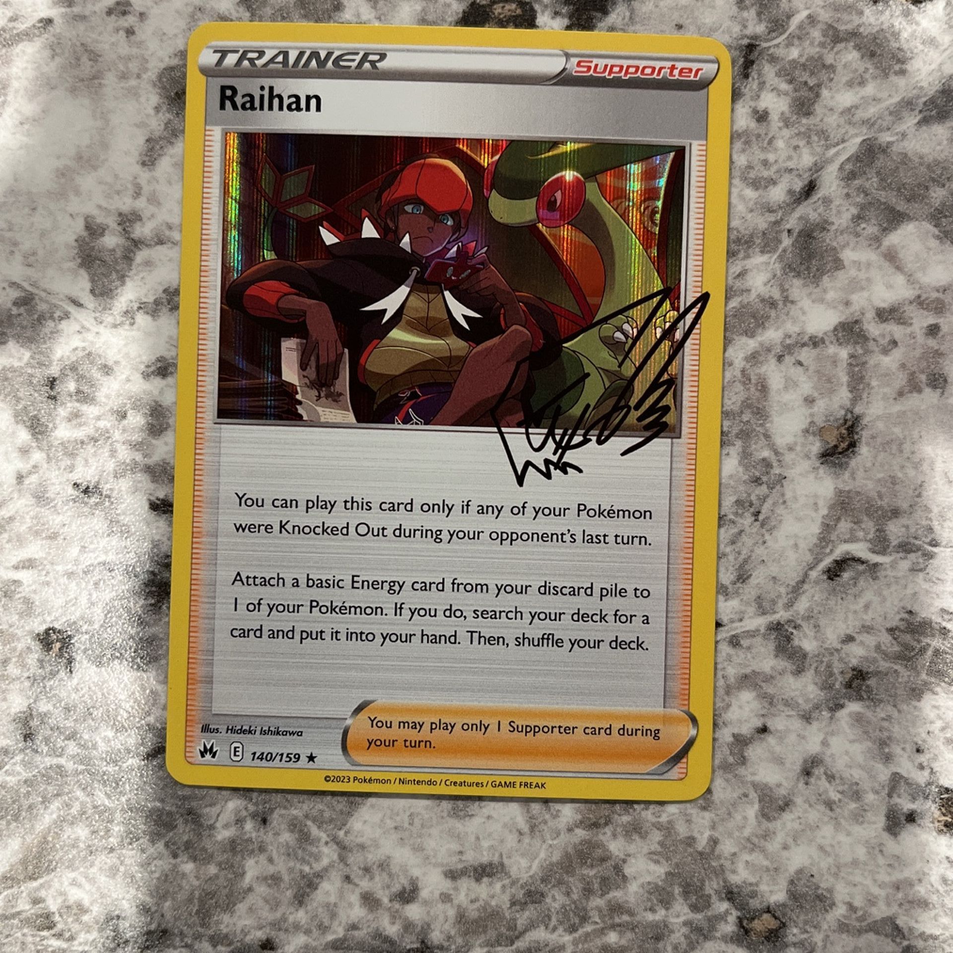 Raihan #140 Pokemon Crown Zenith-Signed
