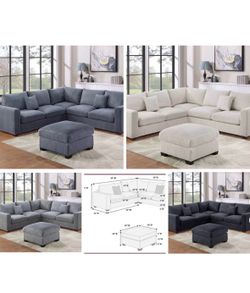Sectional with Ottoman set 99”x99”