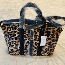 Banana Republic Bag - Leopard Haircalf Satchel