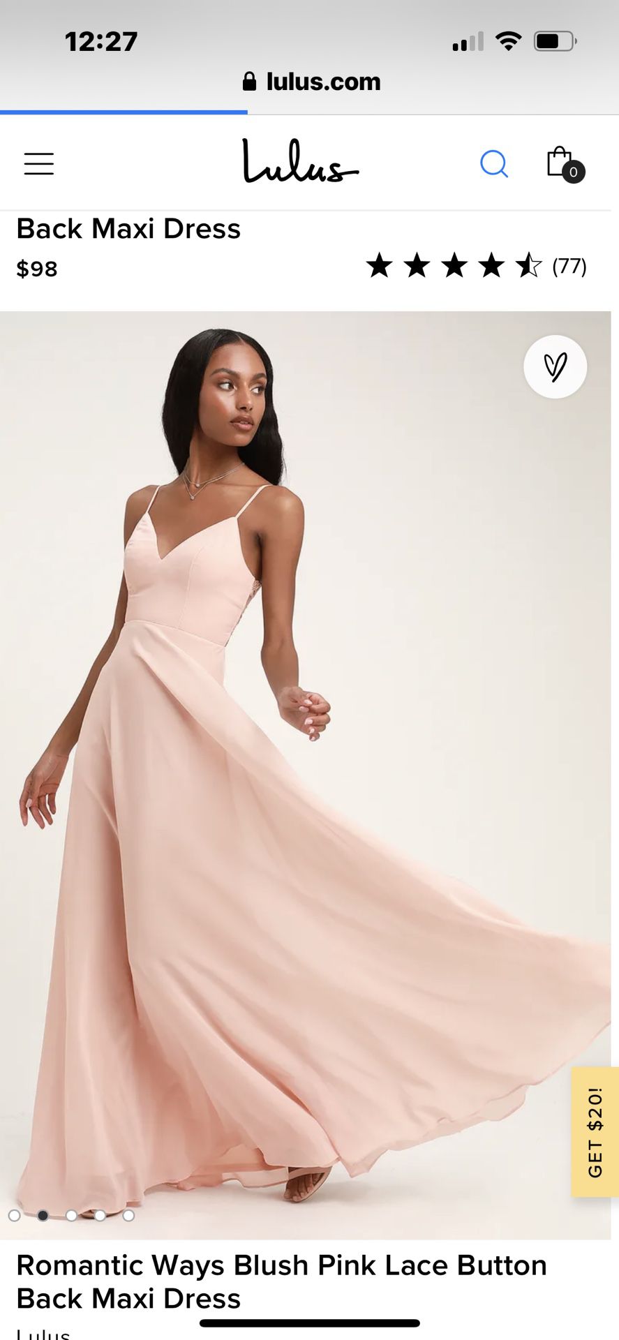 Beautiful Blush Pink Cream Maxi Dress