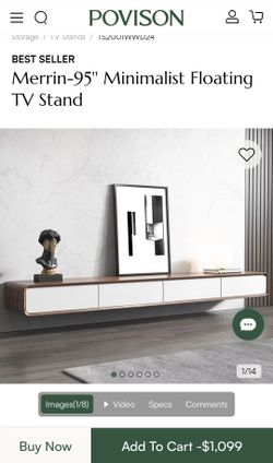 Povison Merrin 95" Minimalist Floating TV Stand