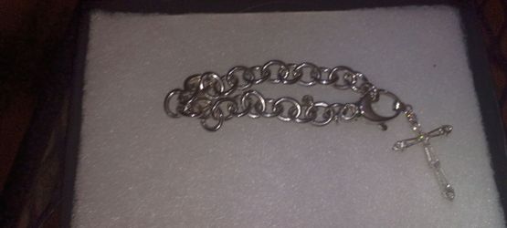 Vintage Silver tone milor italy bracelet with 925 sirconia stones