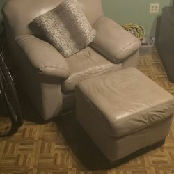 Chair and ottoman.