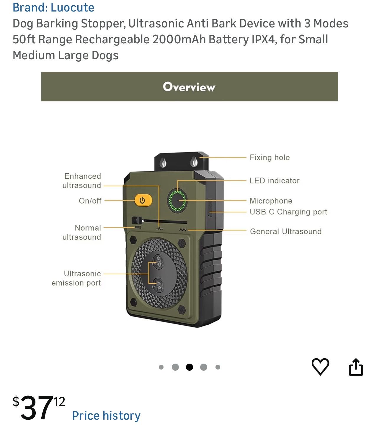Ultrasonic dog bark control