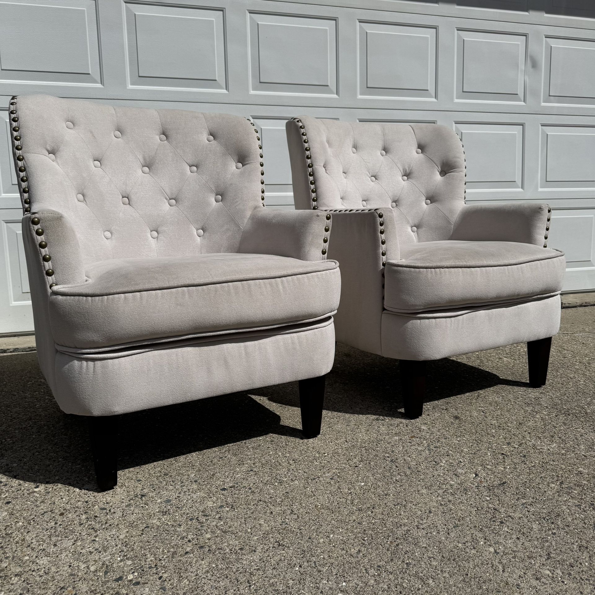 Set Of Modern Tufted Arm Chairs