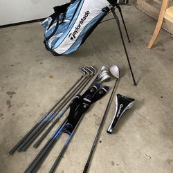 Golf Clubs And Taylormade Bag