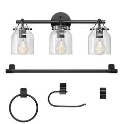 Globe Electric Helm 5-Pc Matte Black Bath Set - New