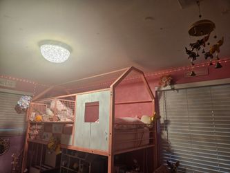 Pink loft bed