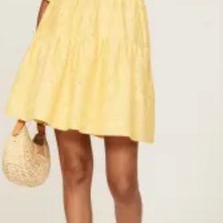 Shinestar Yellow Tiered baby doll  balloon Sleeves Dress L