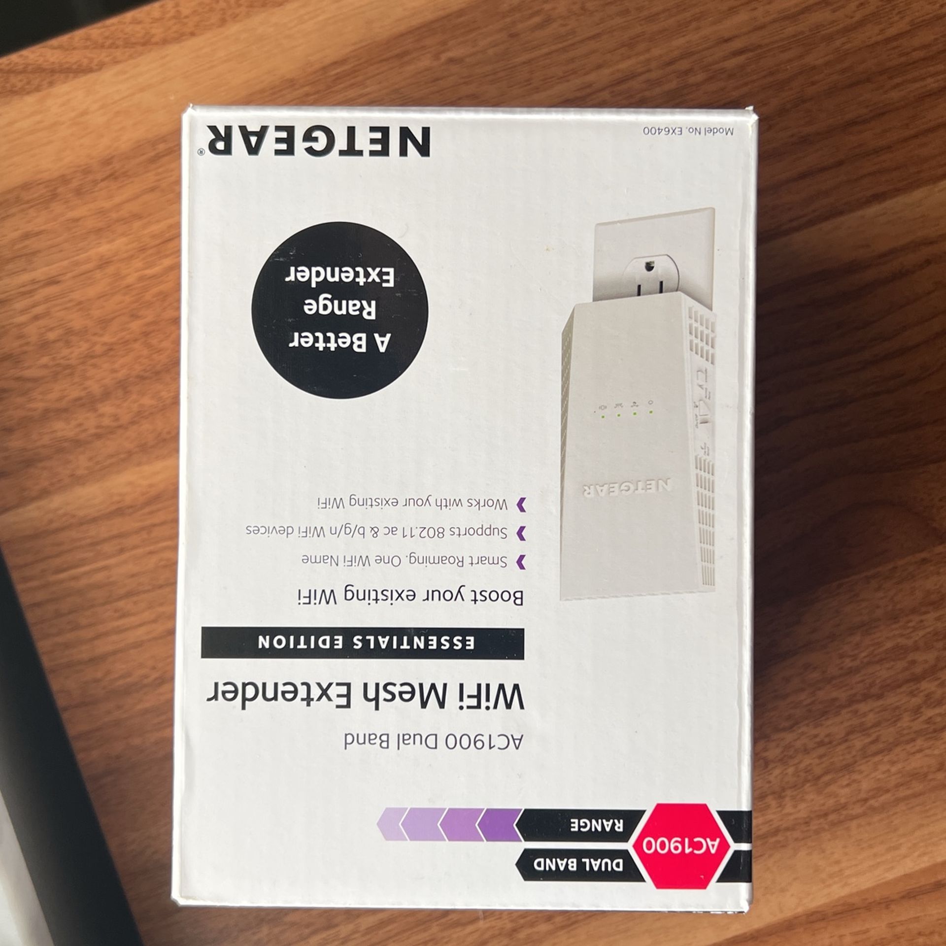 AC1900 WiFi Mesh Extender (EX6400) Dual-band WiFi Mesh Extenders - Essentials Edition, 1.9Gbps, Wall-plug, Internal Antenna