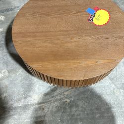 Eleanor Modern 31.49 in. Natural Ash Round Drum MDF Top Coffee Table with Storage $99    Warehouse Address: 2745 Boone st  Columbia sc 29204 Behind DO