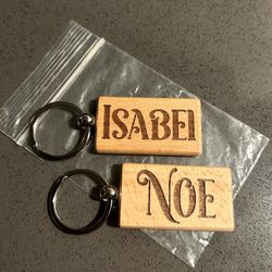 Laser Engraved Wooden Keychains 