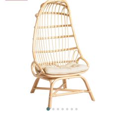 Fallon Natural Rattan Cocoon Chair with Cushion