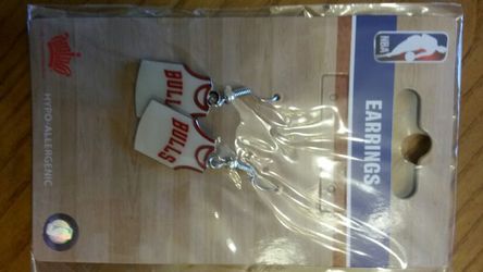 Chicago Bulls jersey earrings
