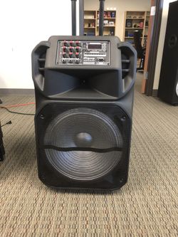 15 Inch Rechargeable Bluetooth Speaker/aux/fm/USB And SD Port/microphone For Karaoke/brand New!!