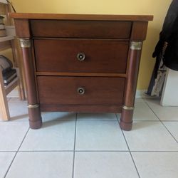 Mid 20th Century French Empire Cherry Wood Nightstand (1 piece)  With Ormolu Accents by Lexington