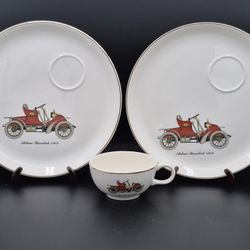 Vintage Salem 24K China 2 Snack Plates & 1 Cup