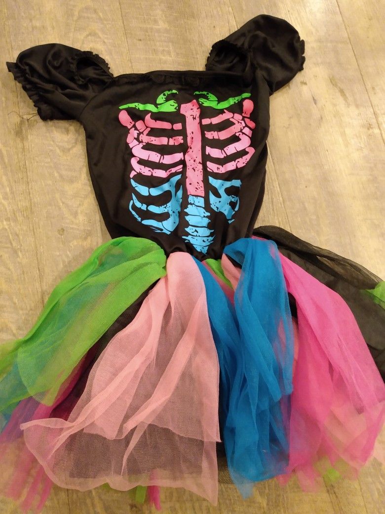 Skeleton With Tutu Dress Up Clothes Size 8-10