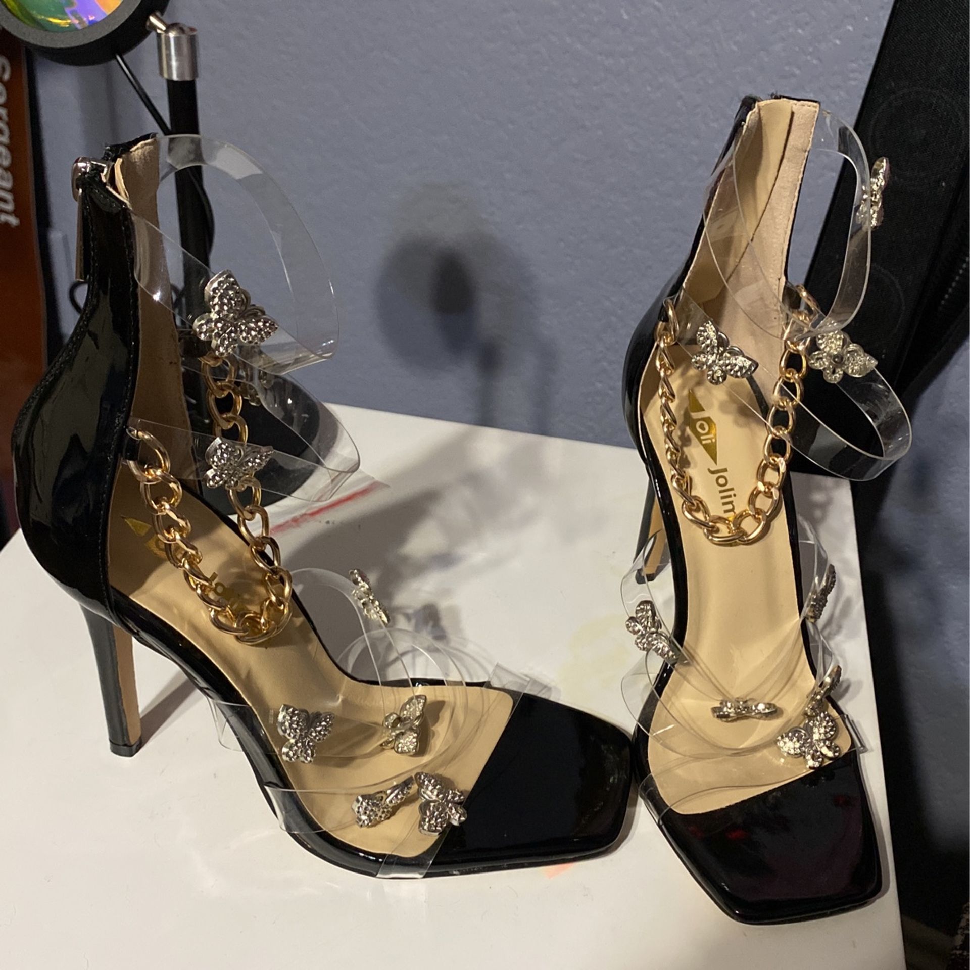 Black Butterfly Heels